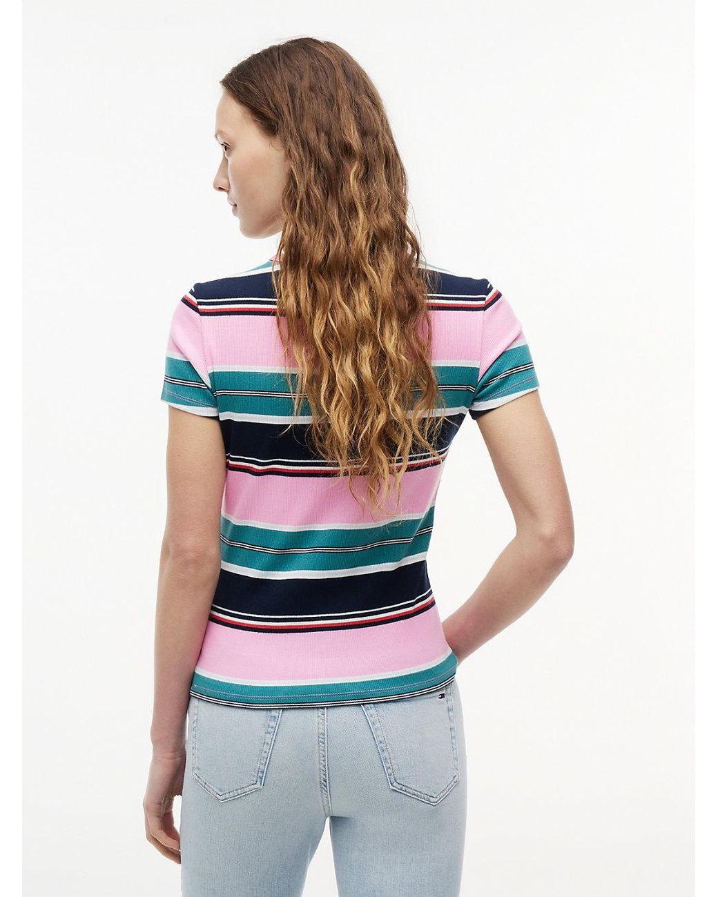 Tommy Hilfiger Blue Ribbed Slim Crew Neck T-Shirt