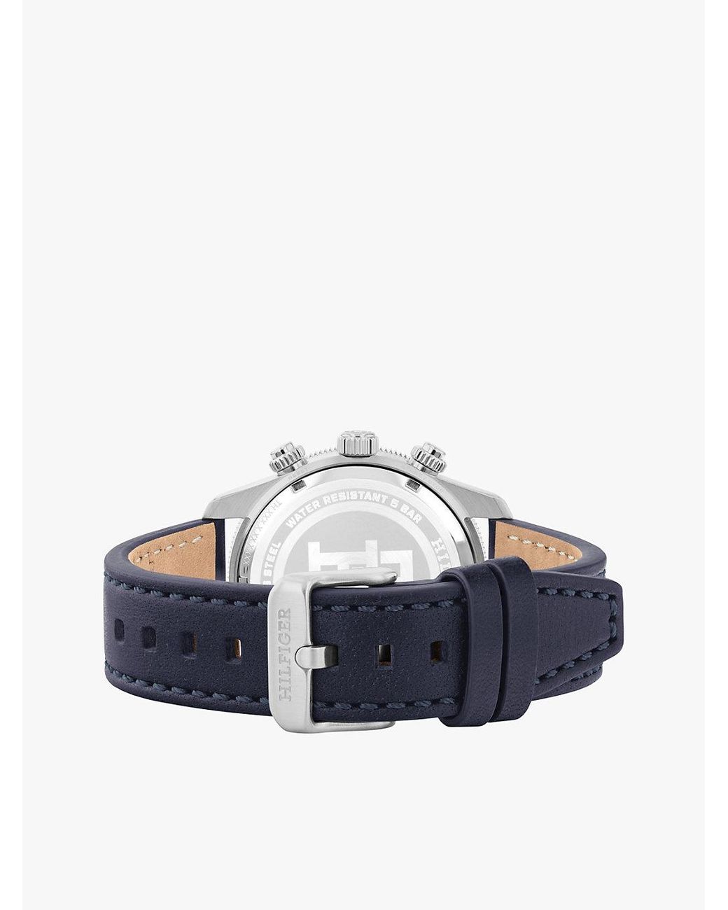Tommy Hilfiger Blue Leather Strap Chronograph Watch for men