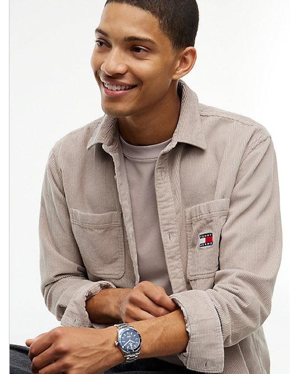 Tommy Hilfiger Natural Relaxed Fit Patch Pocket Corduroy Shirt for men