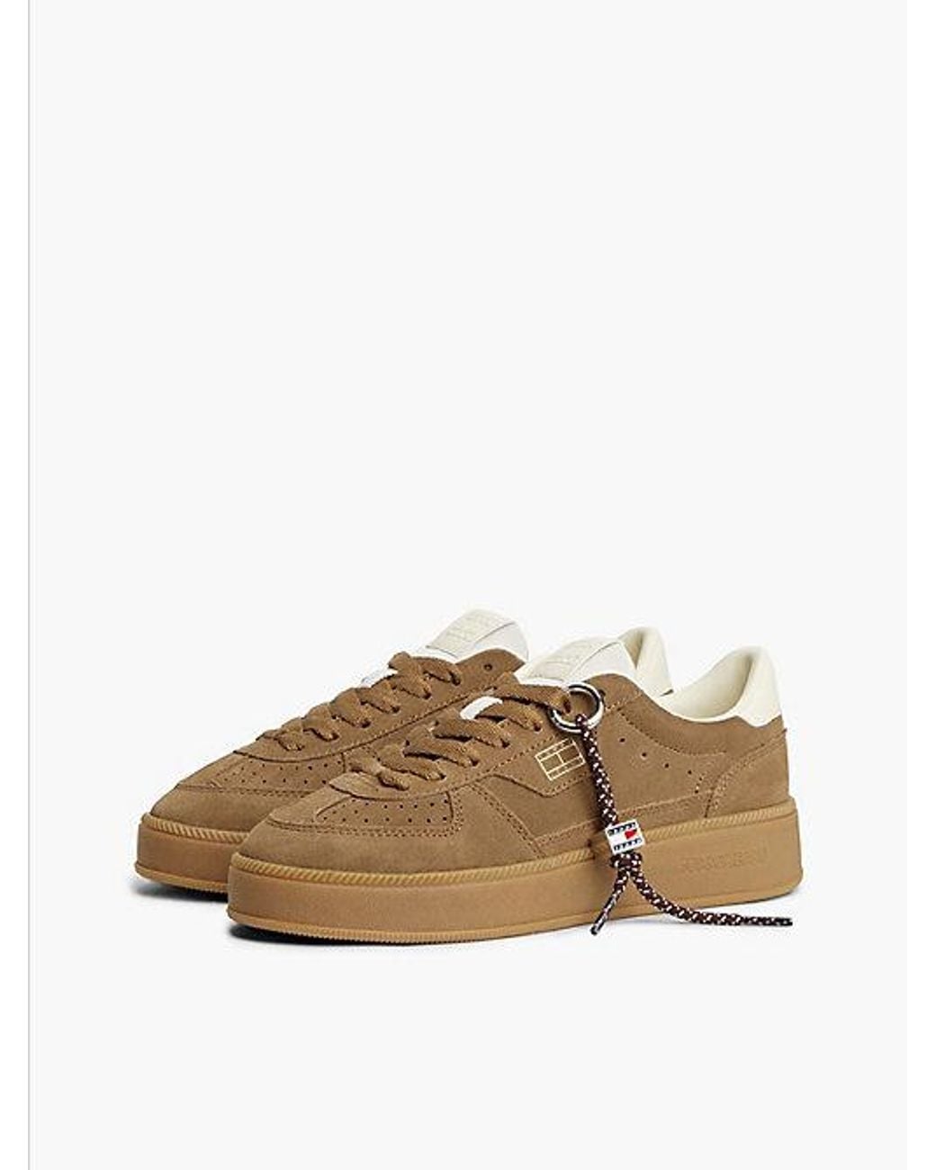 Tommy Hilfiger Brown Tommy Jeans The Greenwich Suede Logo Charm Trainers