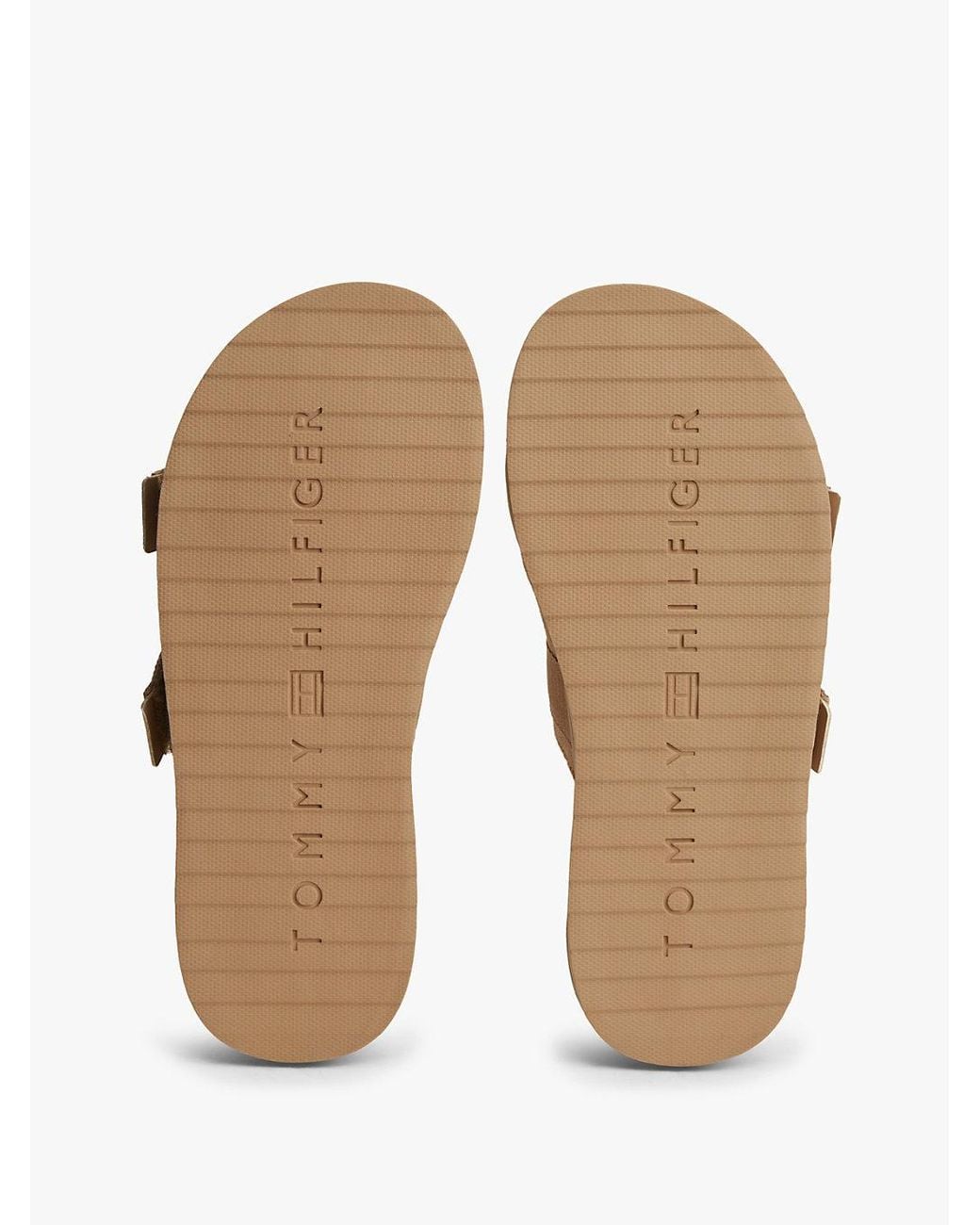 Tommy Hilfiger White Webbing Strap Buckle Suede Sandals for men