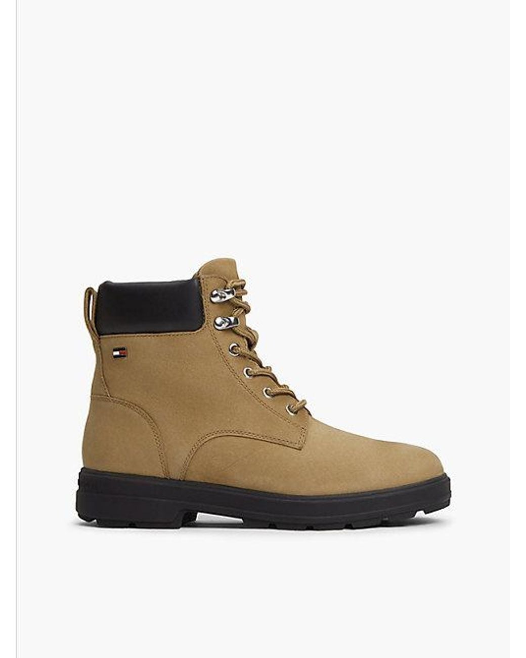Tommy Hilfiger Brown Waterproof Leather Lace Up Ankle Boots