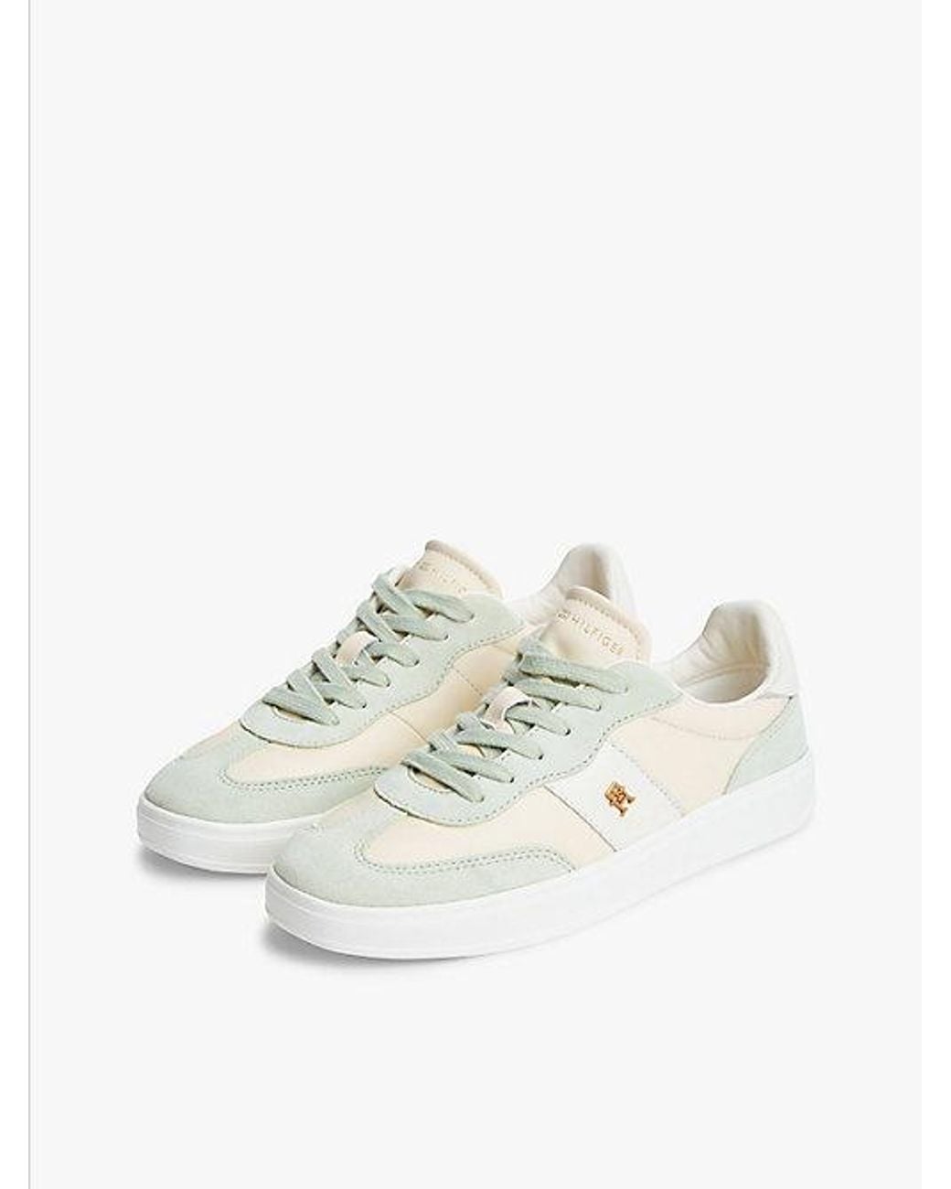 Tommy Hilfiger White Th Monogram Mixed Texture Trainers