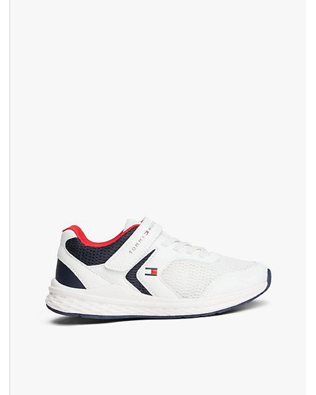 Tommy Hilfiger White Hook And Loop Mesh Trainers