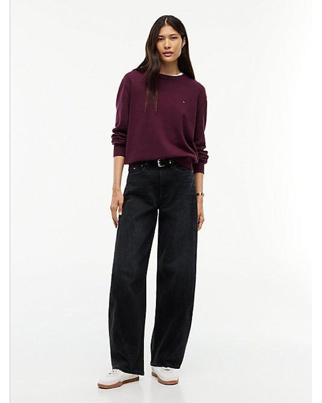Tommy Hilfiger Purple Tommy Jeans Relaxed Crew Neck Jumper
