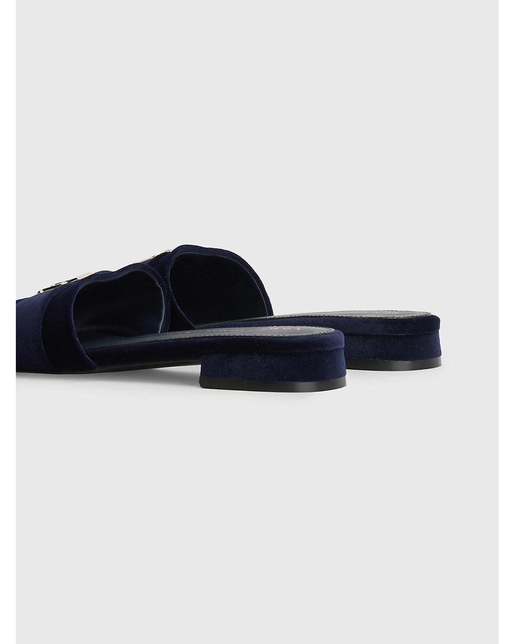 Blue velvet cheap mules
