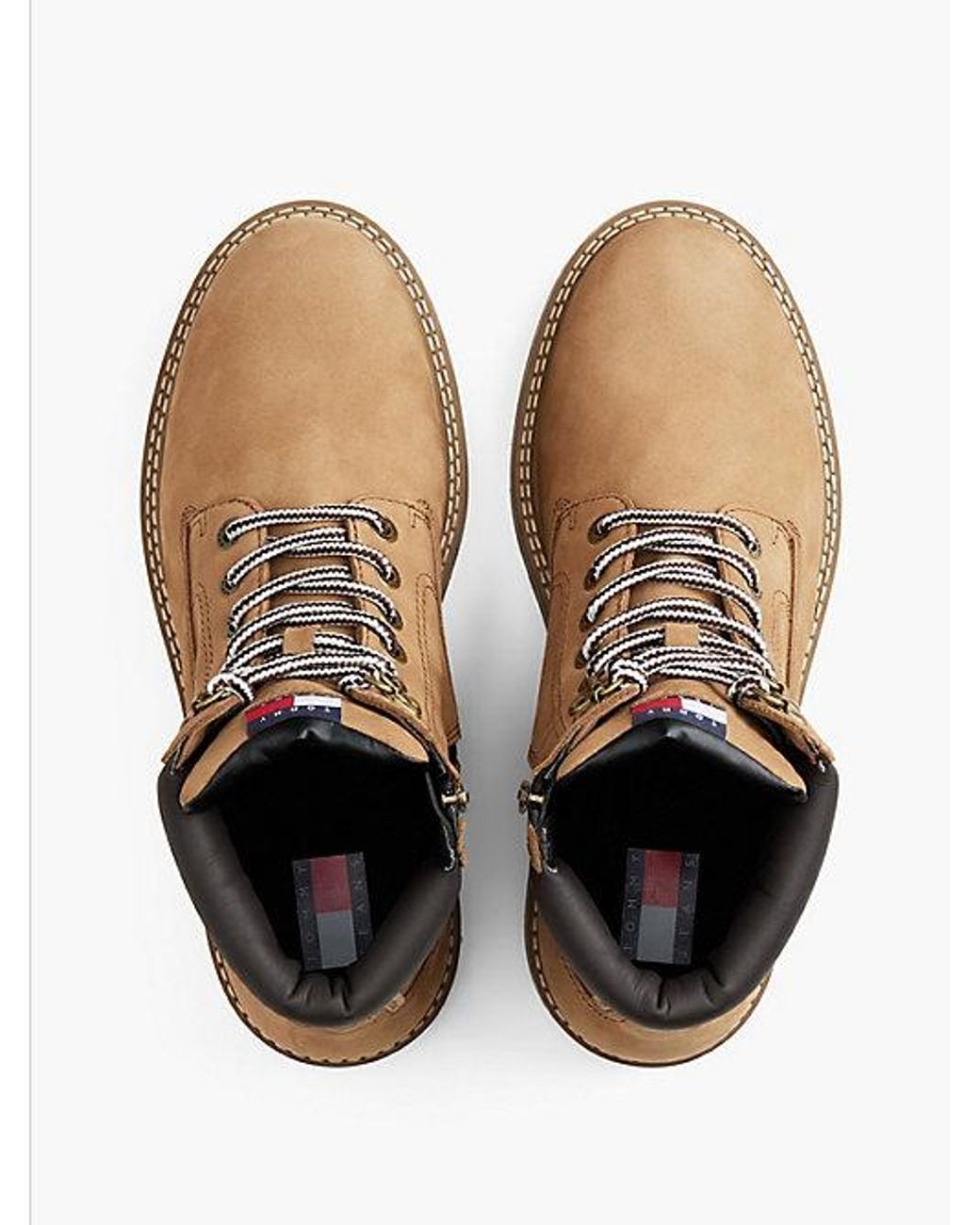 Tommy Hilfiger Natural Tommy Jeans Archive Leather Warm Lined Boots for men