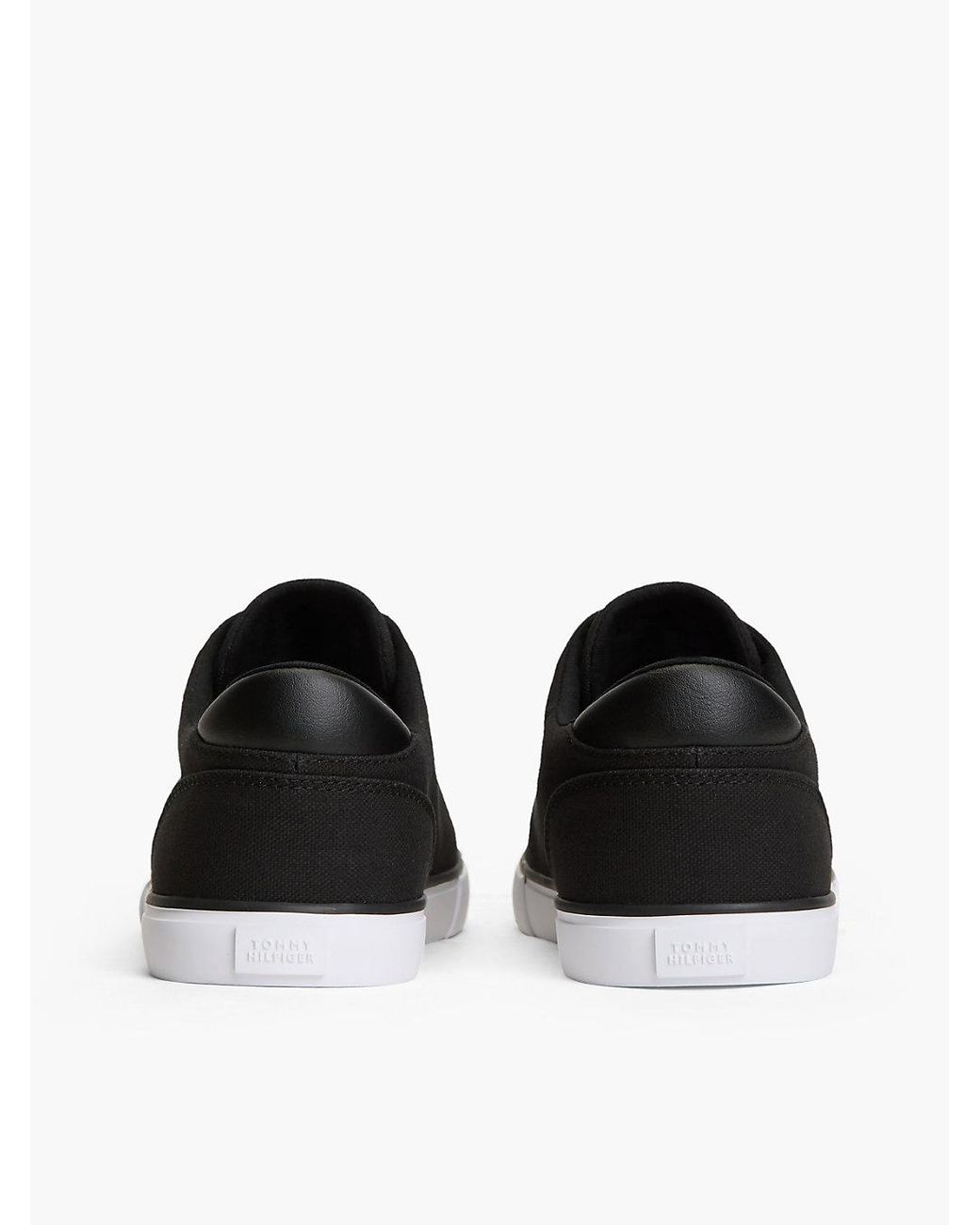 Tommy Hilfiger Black Low Profile Canvas Lace-Up Trainers