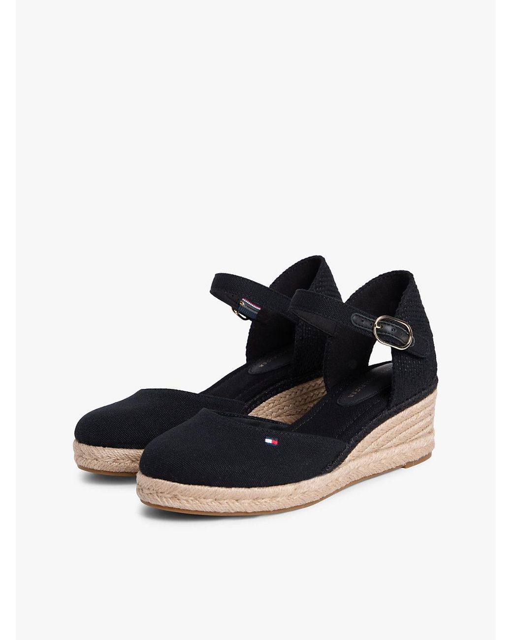 Tommy Hilfiger Blue Canvas Wedge Espadrilles