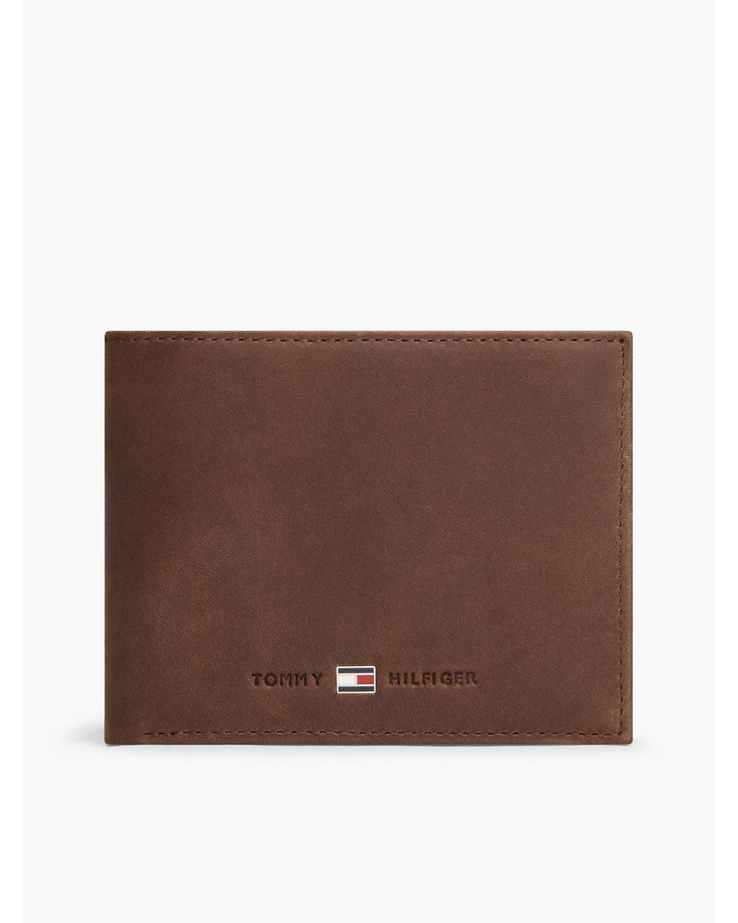 Tommy Hilfiger Brown Leather Flap Wallet for men