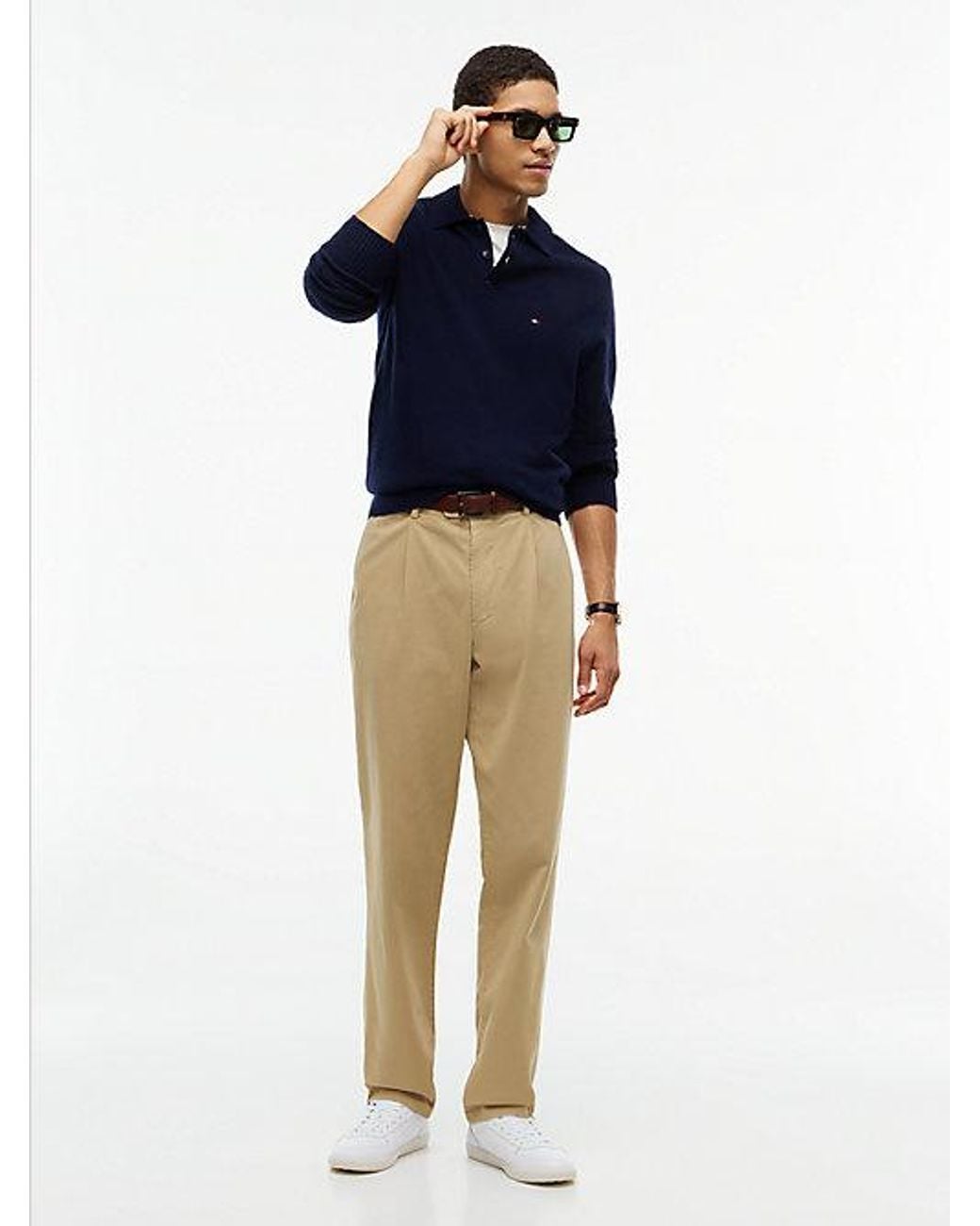 Tommy Hilfiger Blue Pure Lambswool Polo Jumper for men