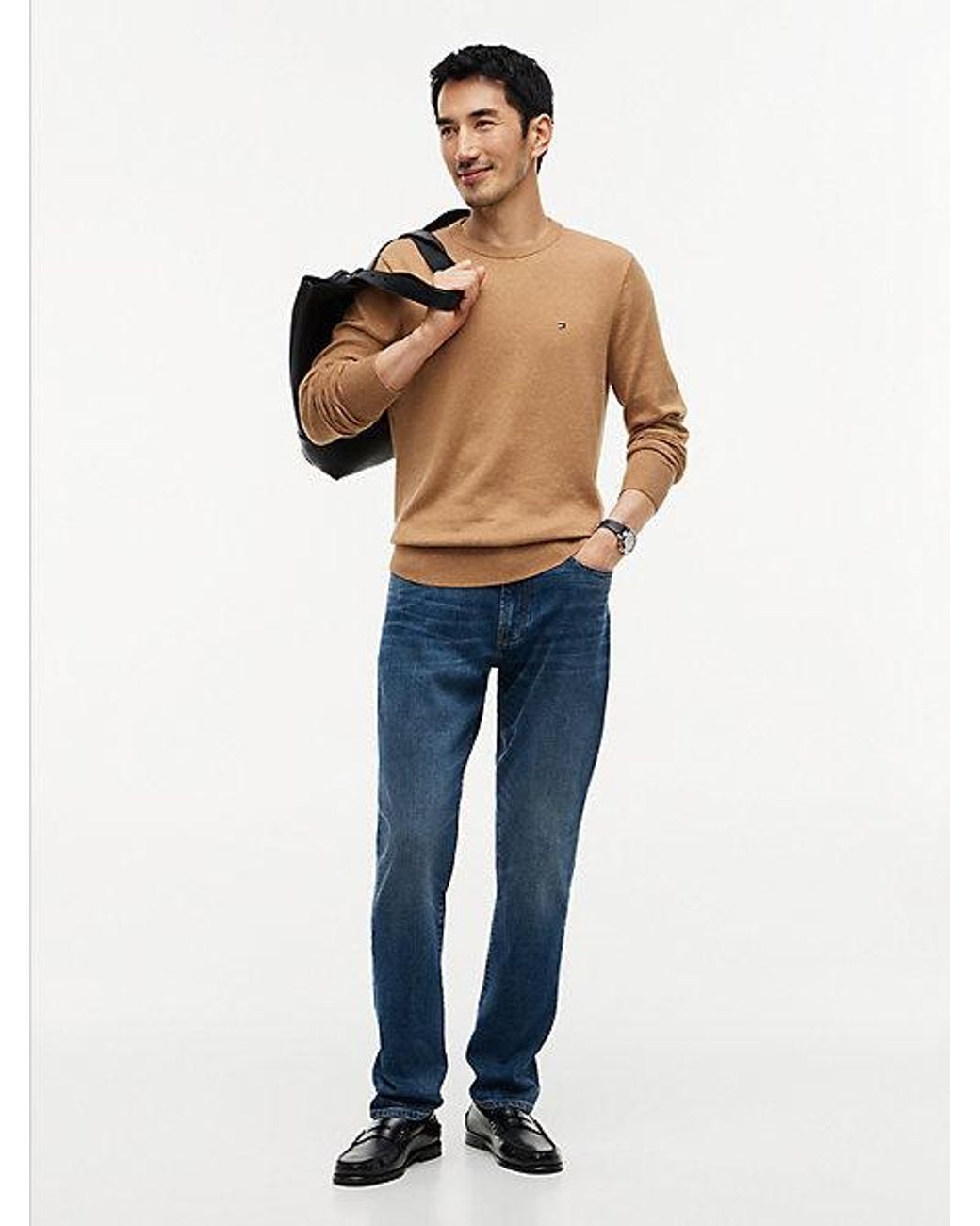 Tommy Hilfiger Blue Crew Neck Jumper With Cashmere for men