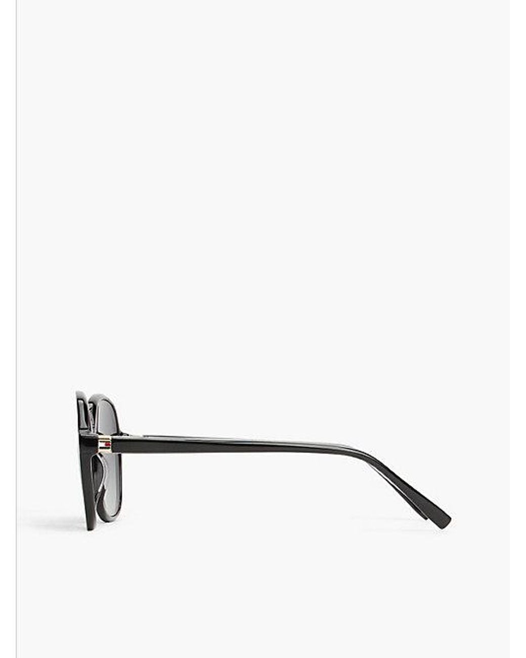 Tommy Hilfiger White Enamel Flag Oversized Sunglasses