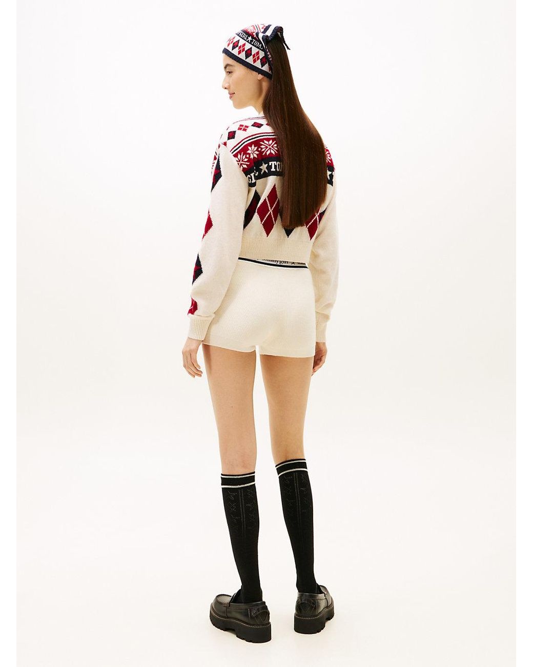 Tommy Hilfiger Blue Tommy Girl Pure Wool Logo Knit Shorts