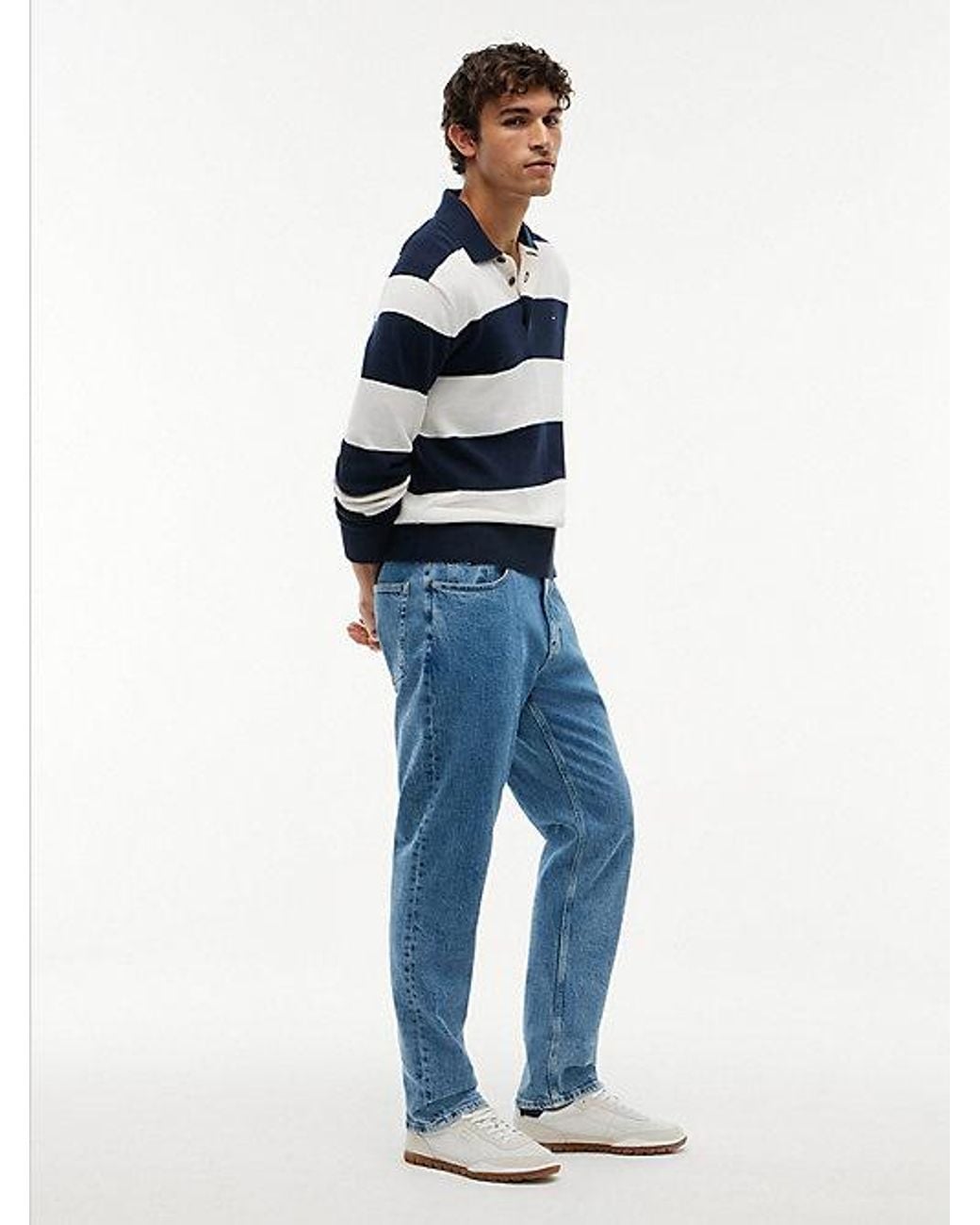 Tommy Hilfiger Blue Ryan Slim Straight Faded Jeans for men