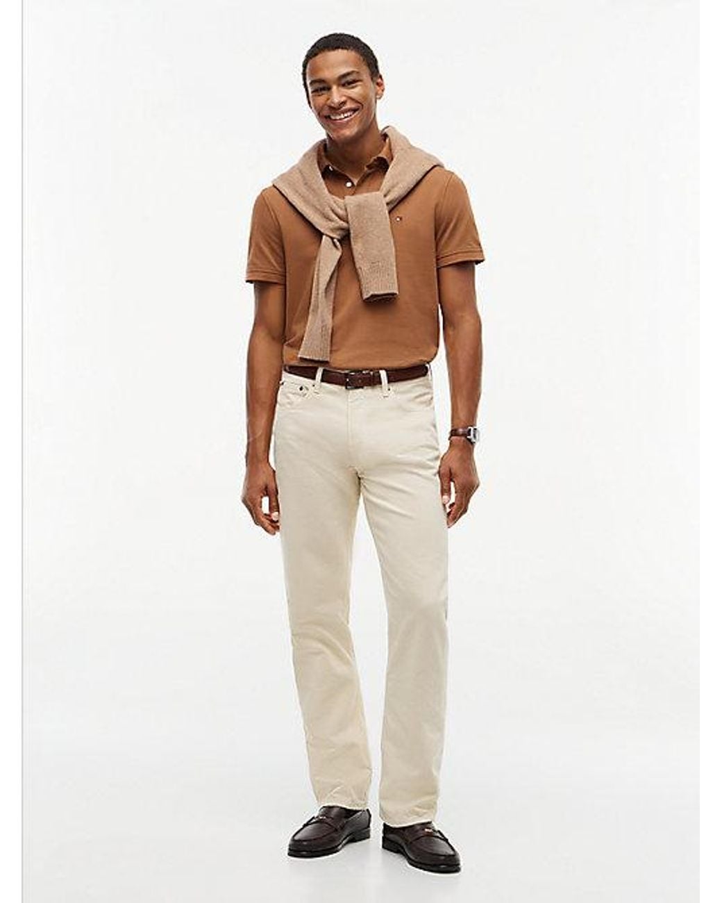 Tommy Hilfiger Natural 1985 Regular Fit Pique Polo Shirt for men