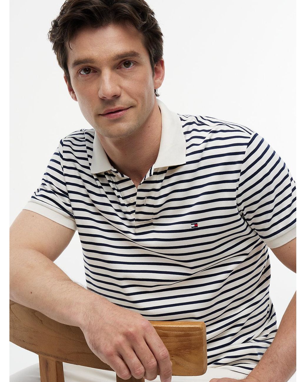 Tommy Hilfiger Blue Fluid Cotton Interlock Knit Polo Shirt for men
