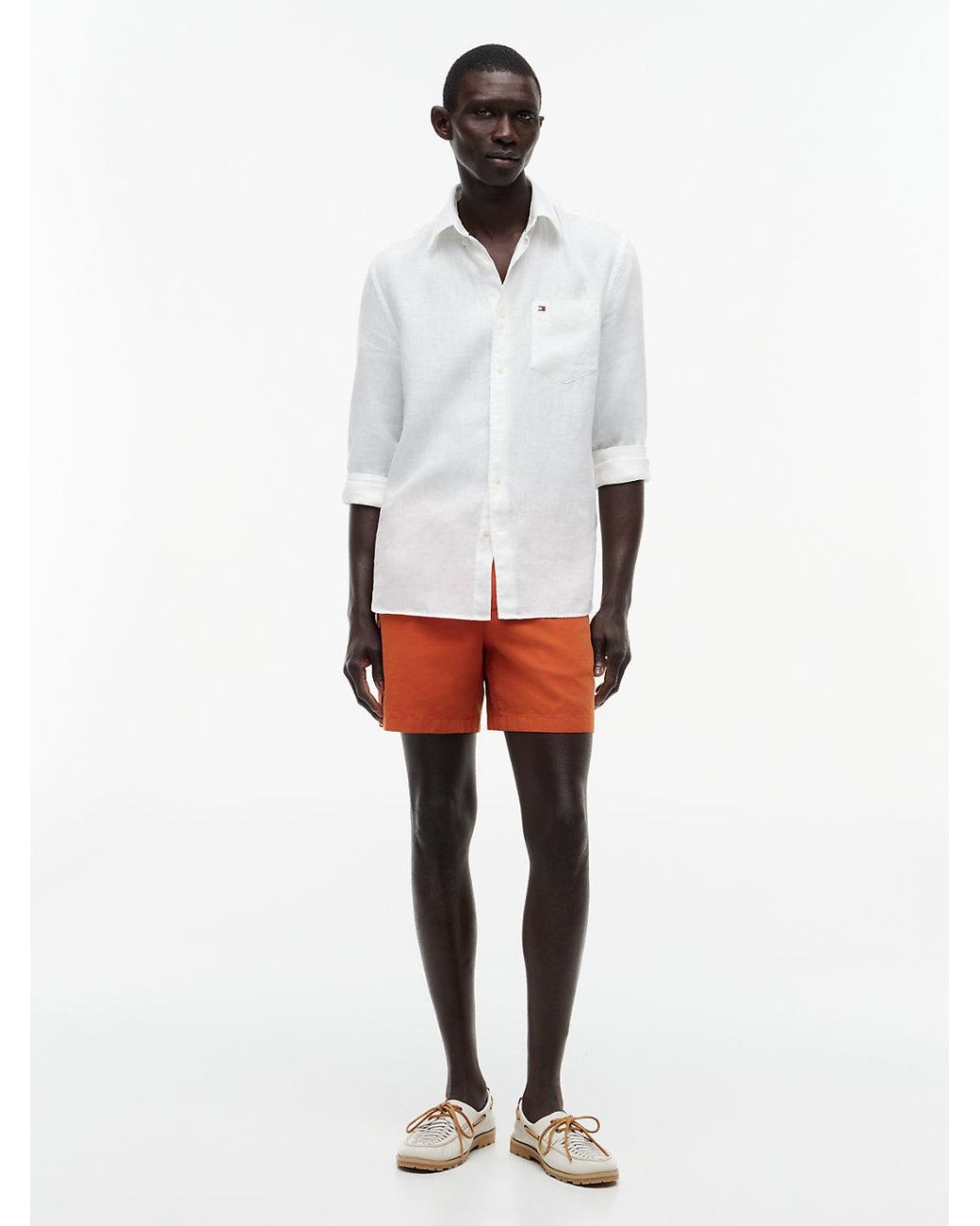 Tommy Hilfiger Orange Dover Washed Regular Fit Shorts for men