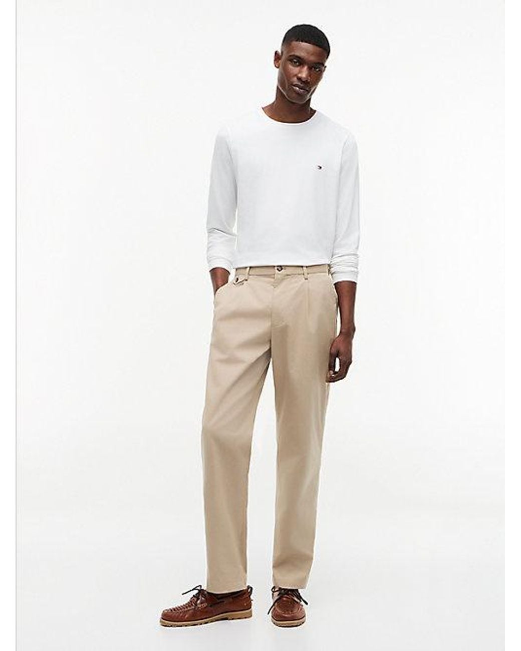 Tommy Hilfiger White Slim Jersey Long Sleeve T-Shirt for men