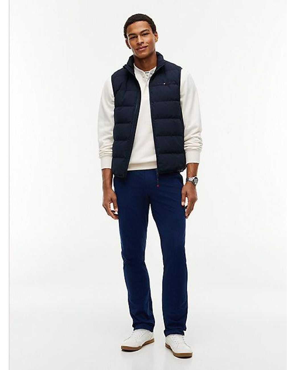 Tommy Hilfiger Blue Denton Slim Straight Performance Tech Knit Chinos for men