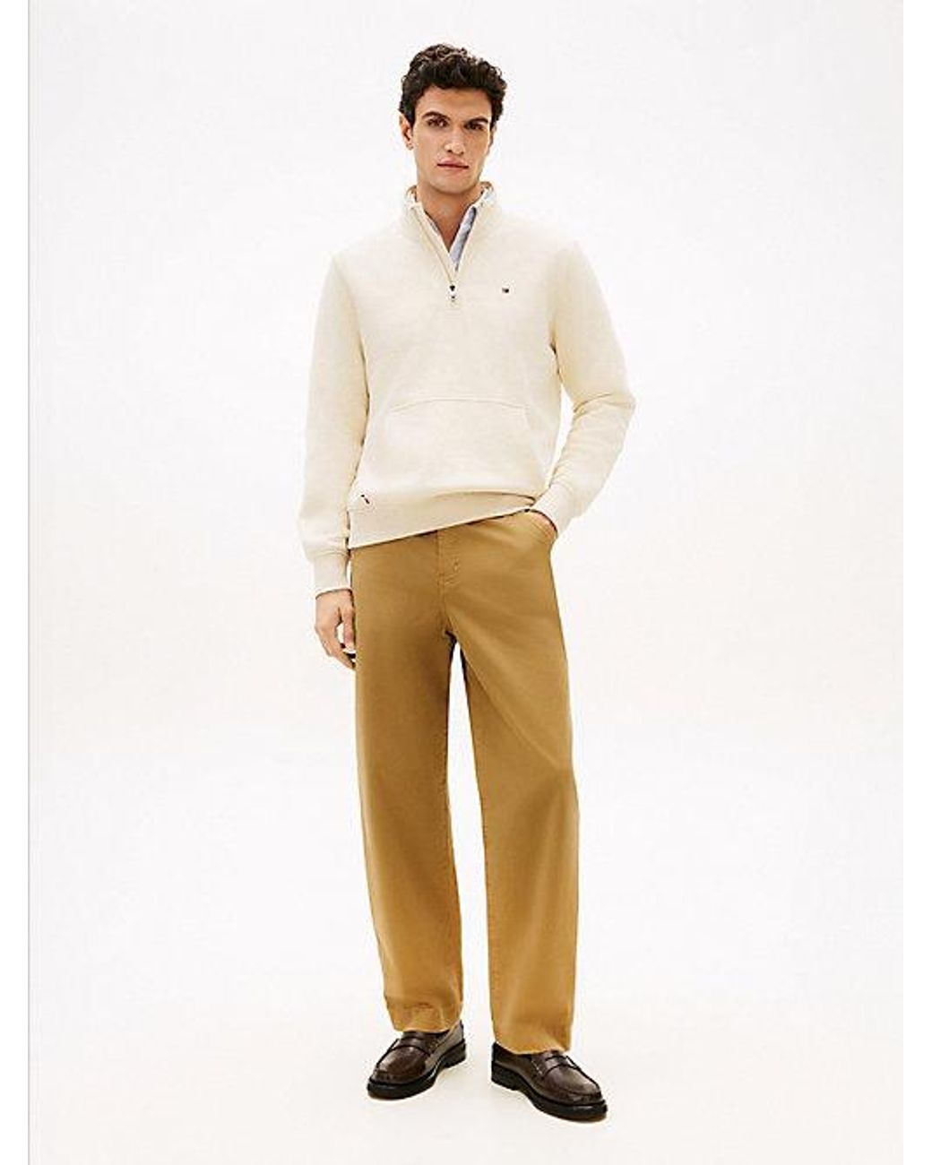 Tommy Hilfiger Natural Straight Washed Canvas Carpenter Trousers for men