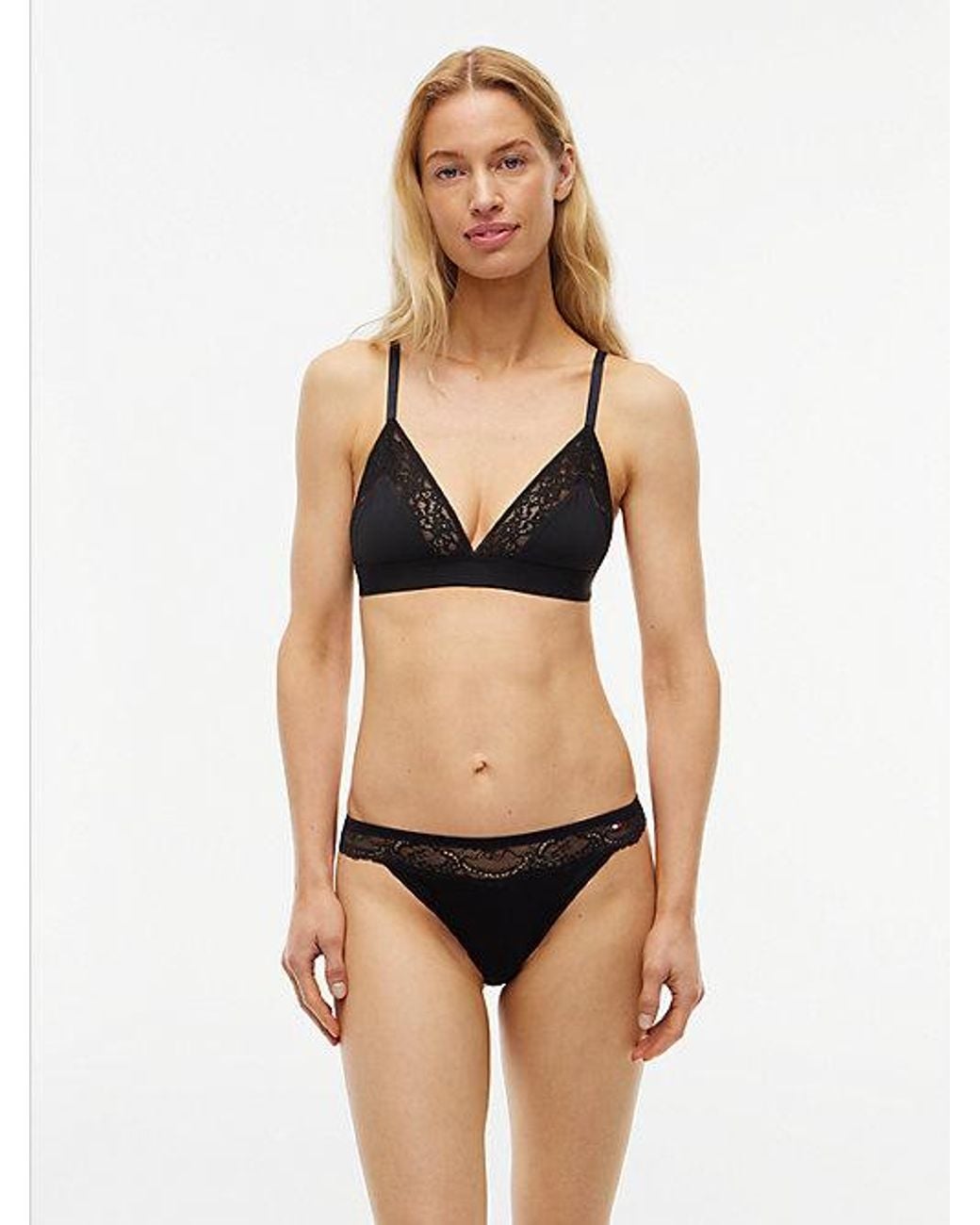 Tommy Hilfiger Natural Lace Trim Microfibre Thong