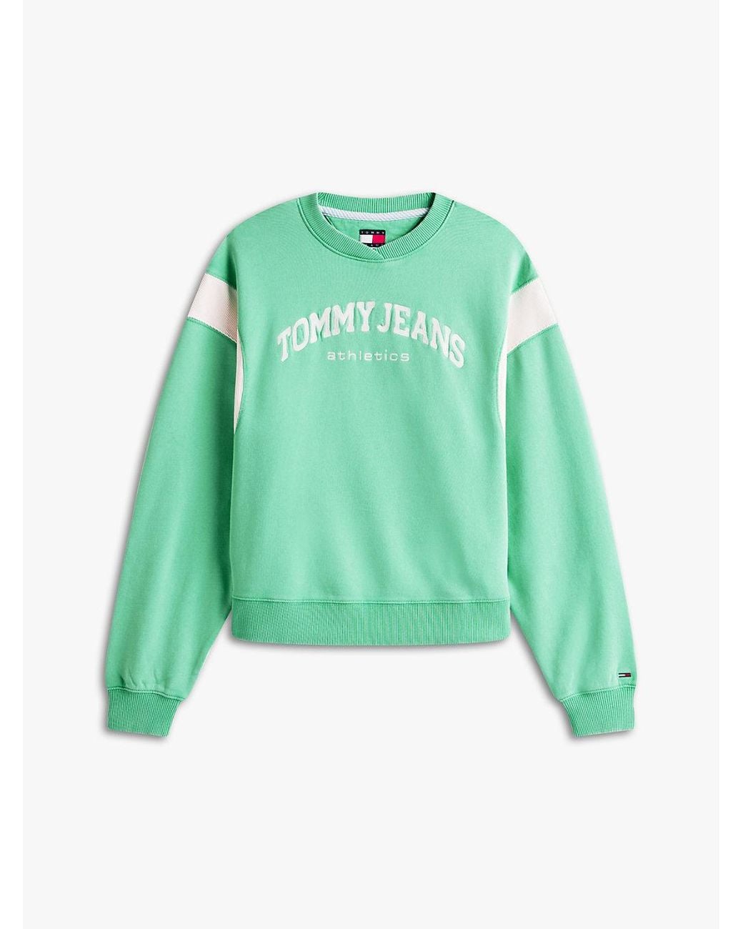 Tommy Hilfiger Green Contrast Logo Embroidery Boxy Sweatshirt
