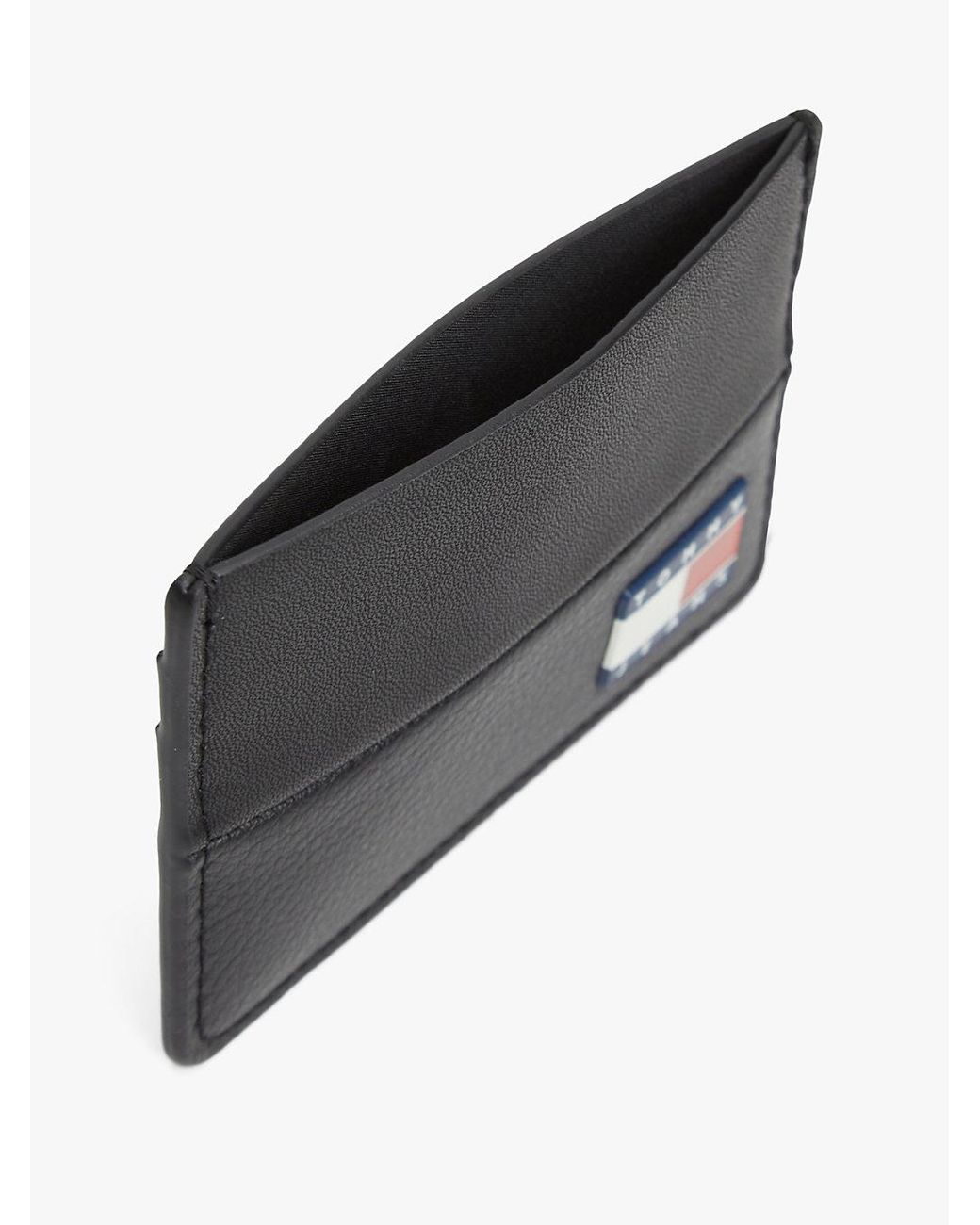 Tommy Hilfiger Black Heritage Logo Credit Card Holder for men