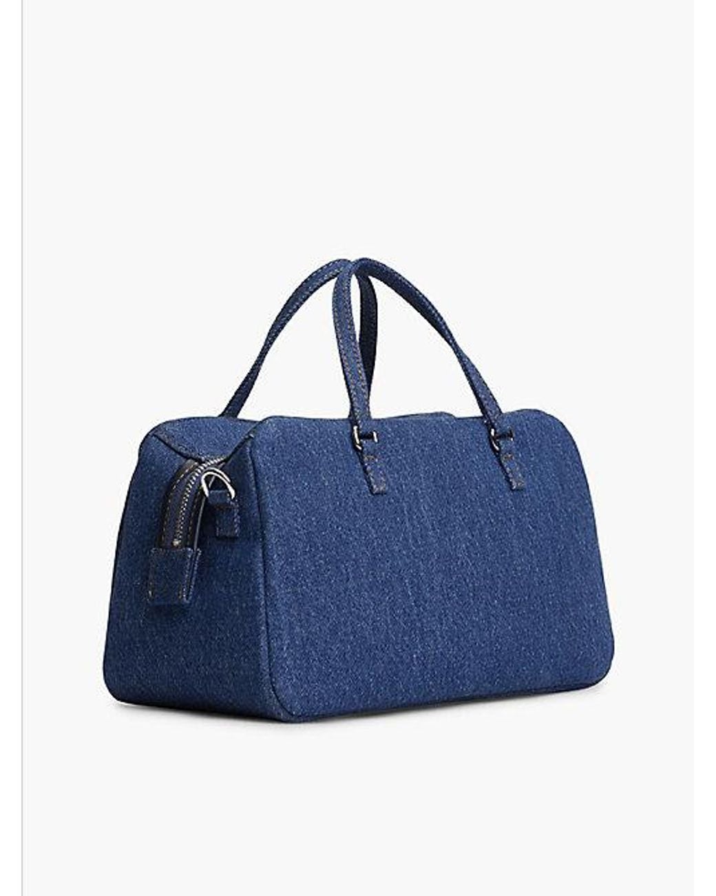 Tommy Hilfiger Blue Logo Plaque Denim Crossbody Tote Bag