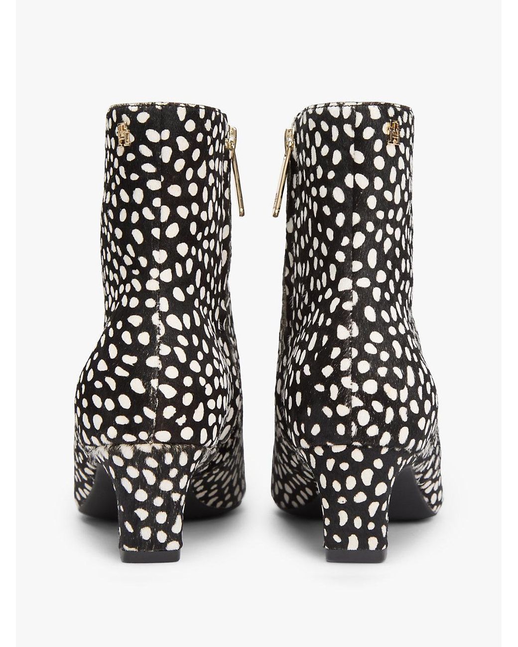 Tommy Hilfiger White Snow Leopard Print Ankle Boots