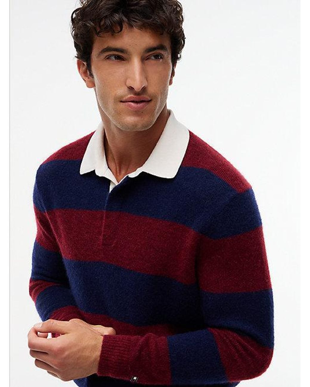 Tommy Hilfiger Blue New York Label Rugby Jumper With Alpaca for men