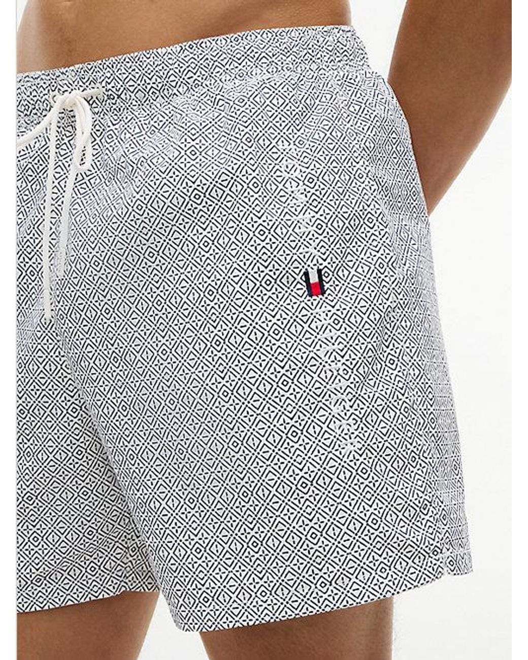 Tommy Hilfiger Blue Original Print Mid Length Swim Shorts for men