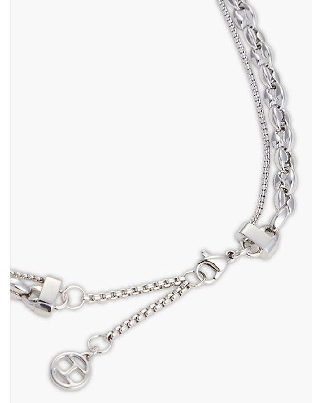Tommy Hilfiger White Stainless Steel Double Chain Necklace