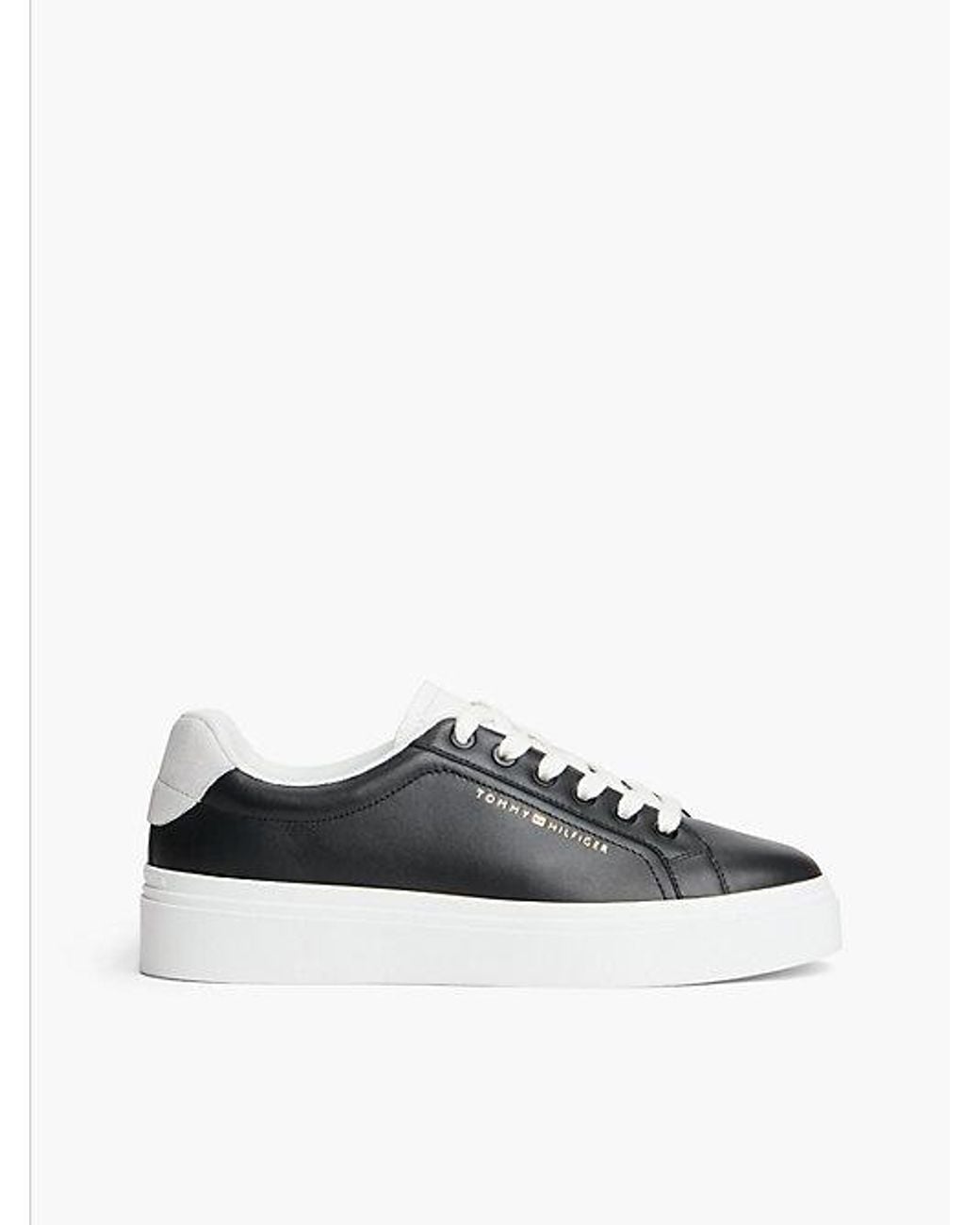 Tommy Hilfiger White Th Monogram Leather Platform Trainers