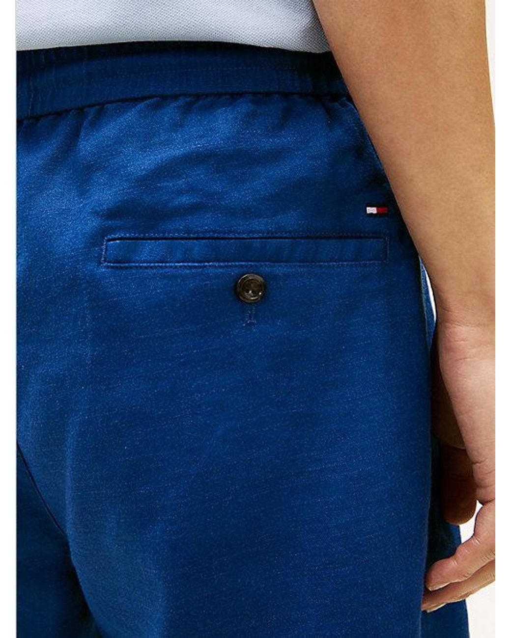 Tommy Hilfiger Blue Dover Linen Blend Regular Fit Chino Shorts for men