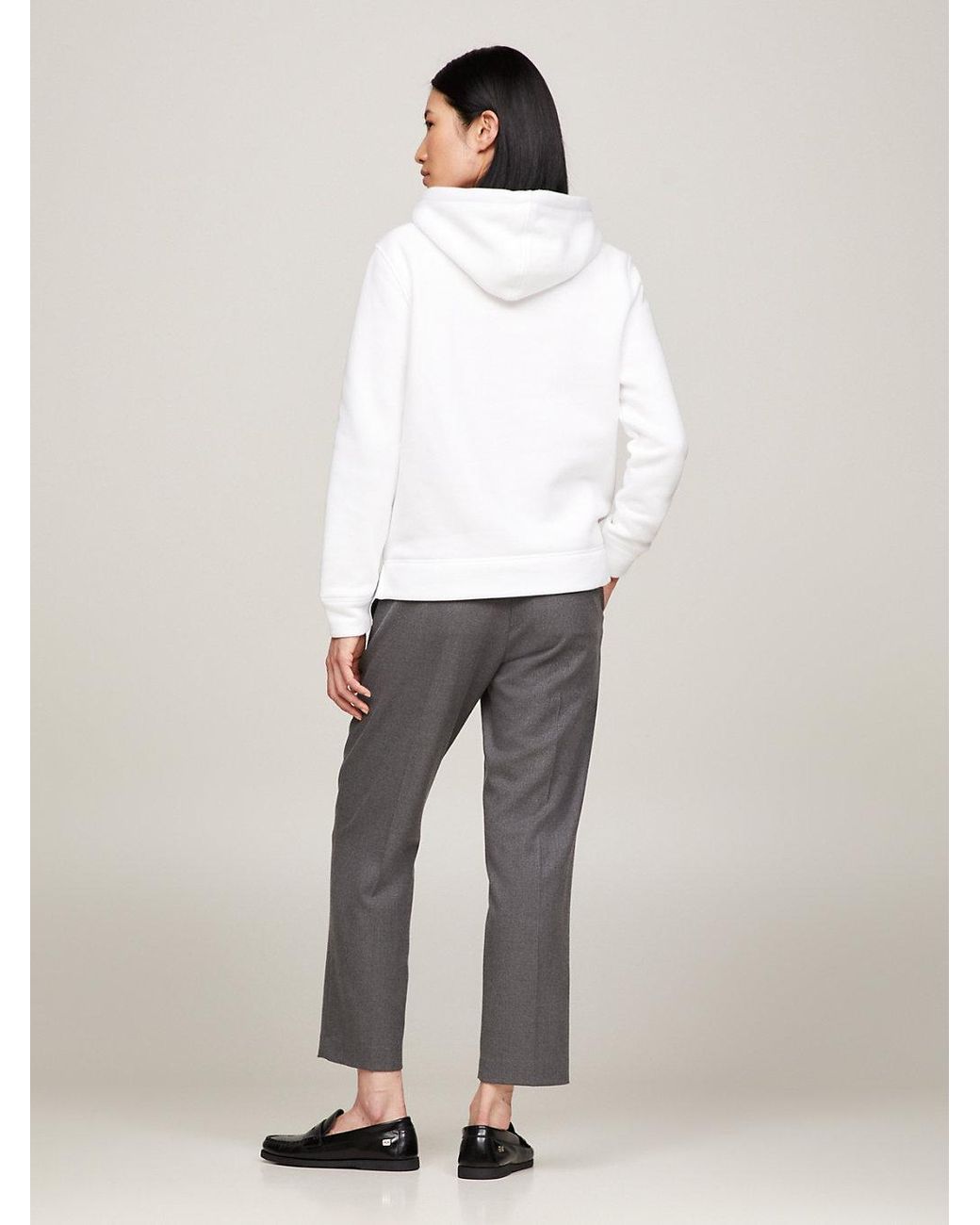 Tommy Hilfiger White Essential Logo Hoody