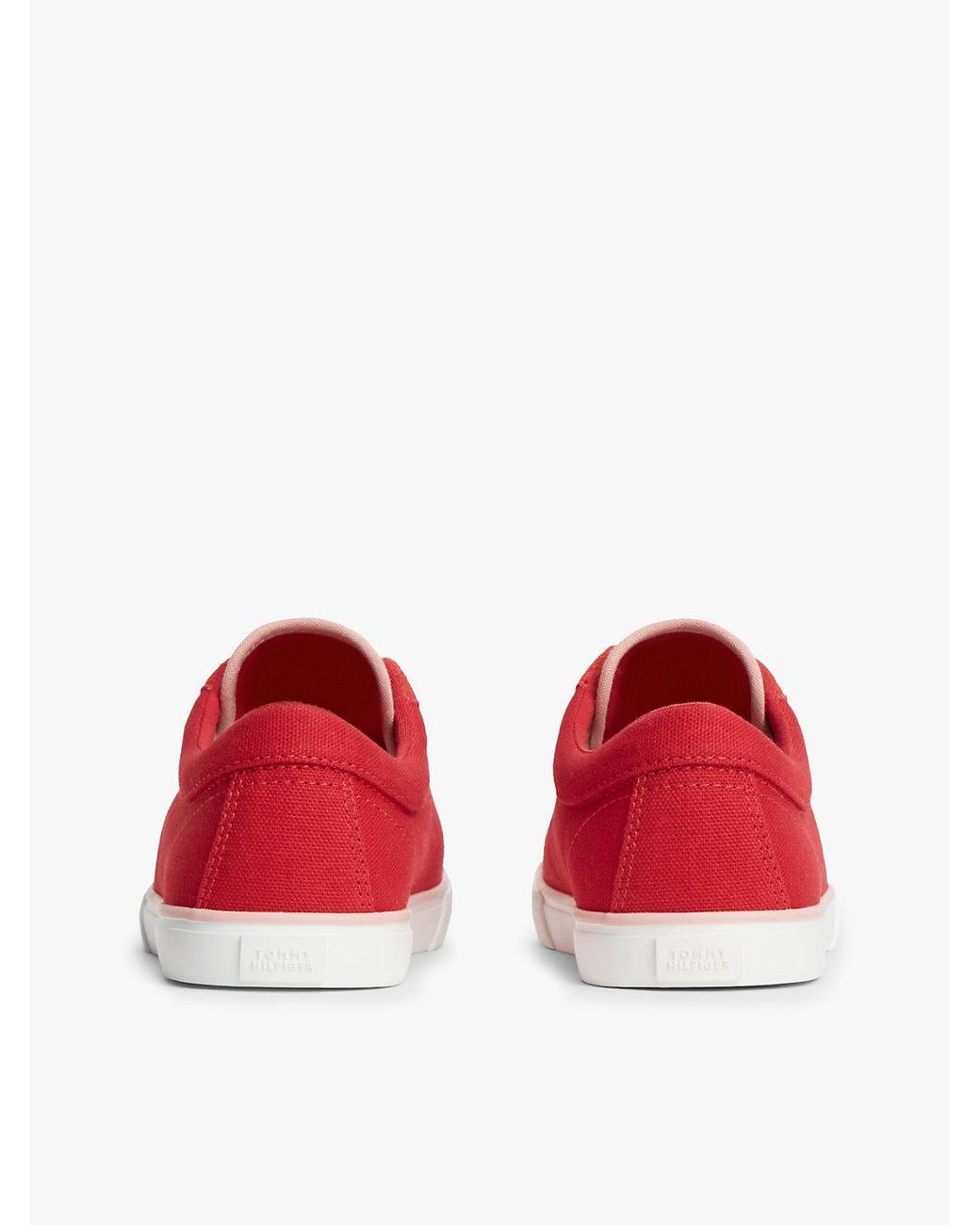 Tommy Hilfiger Red Canvas Enamel Flag Trainers