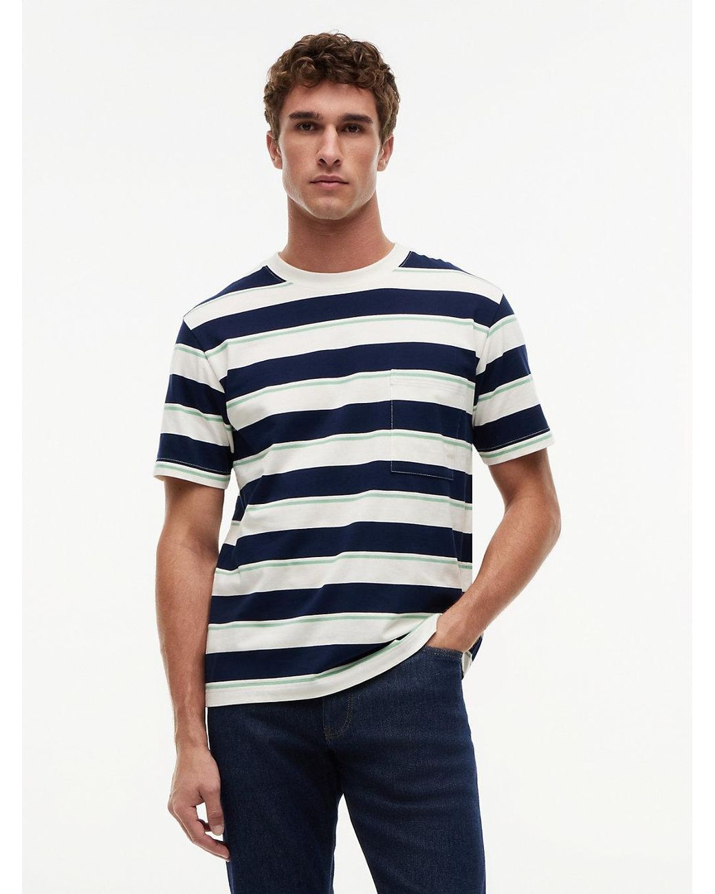 Tommy Hilfiger Blue Mixed Stripe Relaxed Jersey T-Shirt for men