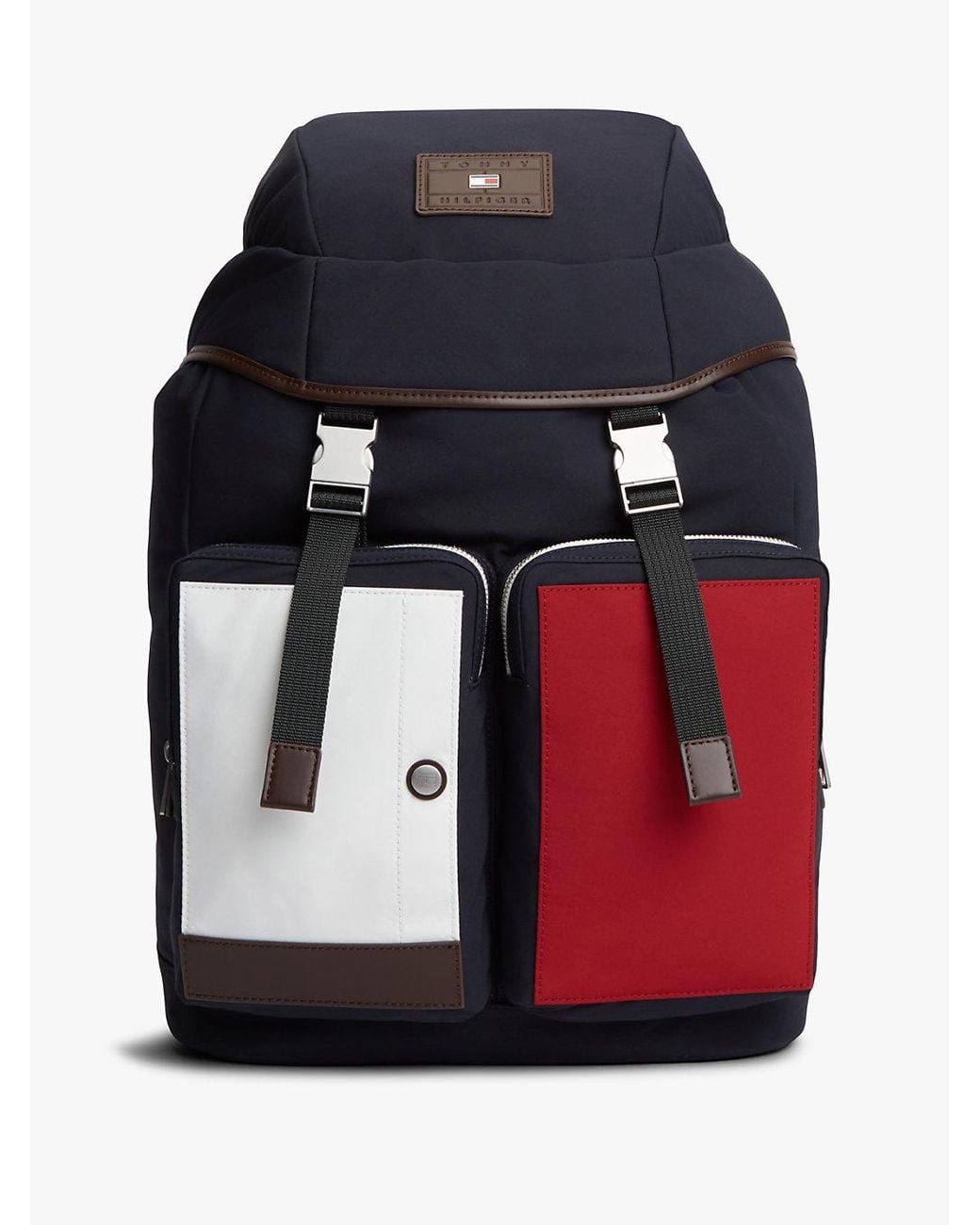 Tommy Hilfiger Blue Casual Pocket Flap Backpack for men