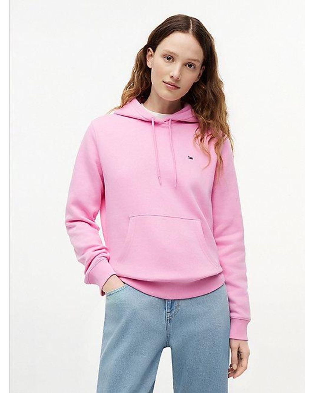 Tommy Hilfiger Pink Brushed Fleece Drawstring Hoody