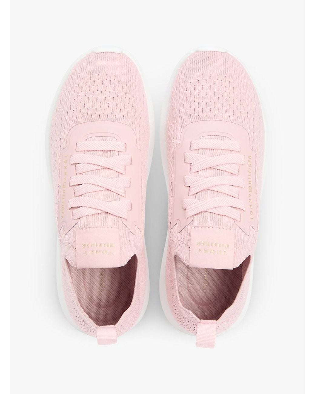 Tommy Hilfiger Pink Knit Lightweight Mono-Sock Slip-On Trainers