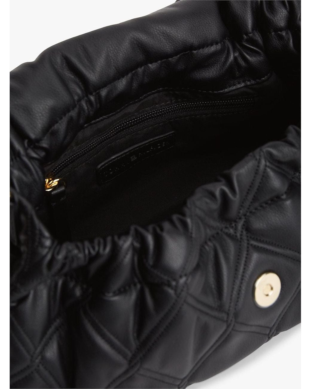Tommy Hilfiger Black Quilted Th Monogram Shoulder Bag
