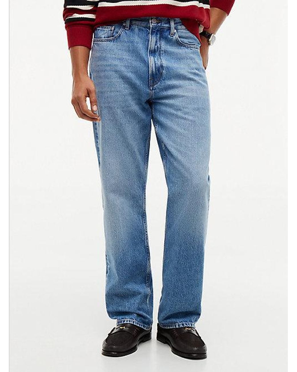 Tommy Hilfiger Blue River Relaxed Straight Faded Jeans for men
