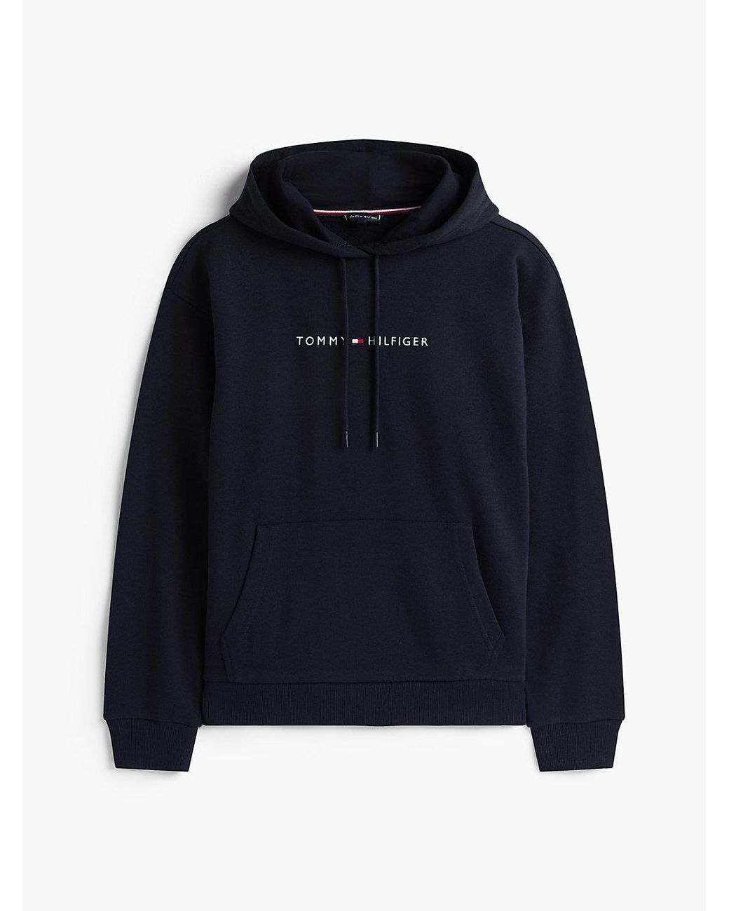 Tommy Hilfiger Blue Th Original Logo Drawstring Lounge Hoody for men
