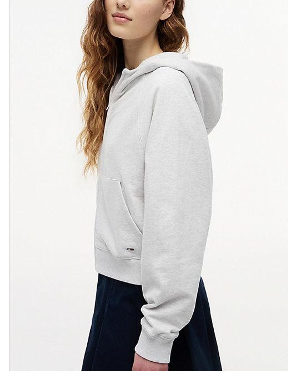 Tommy Hilfiger White Tommy Jeans Boxy Sueded Terry Zip Thru Hoody