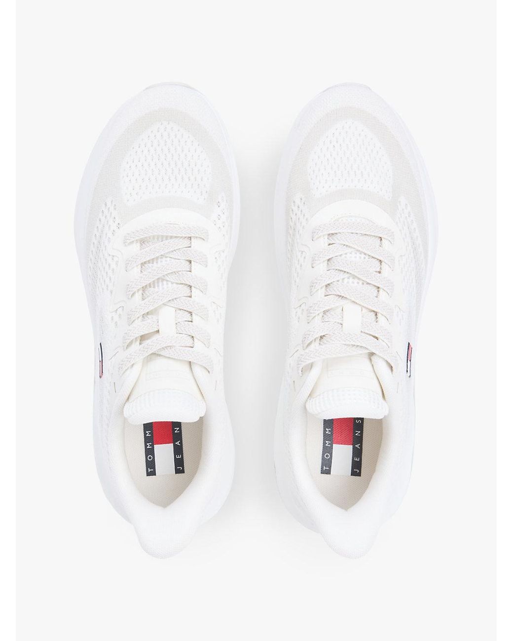 Tommy Hilfiger White Jacquard Knit Logo Trainers for men