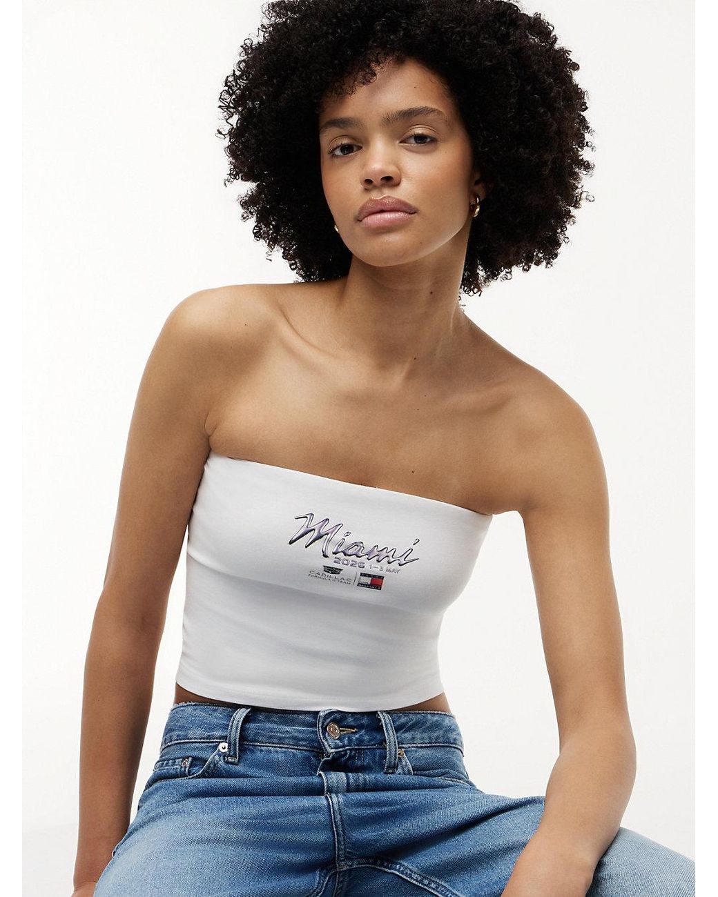 Tommy Hilfiger Blue Th X Cadillac Formula 1 Team Miami Bandeau Top