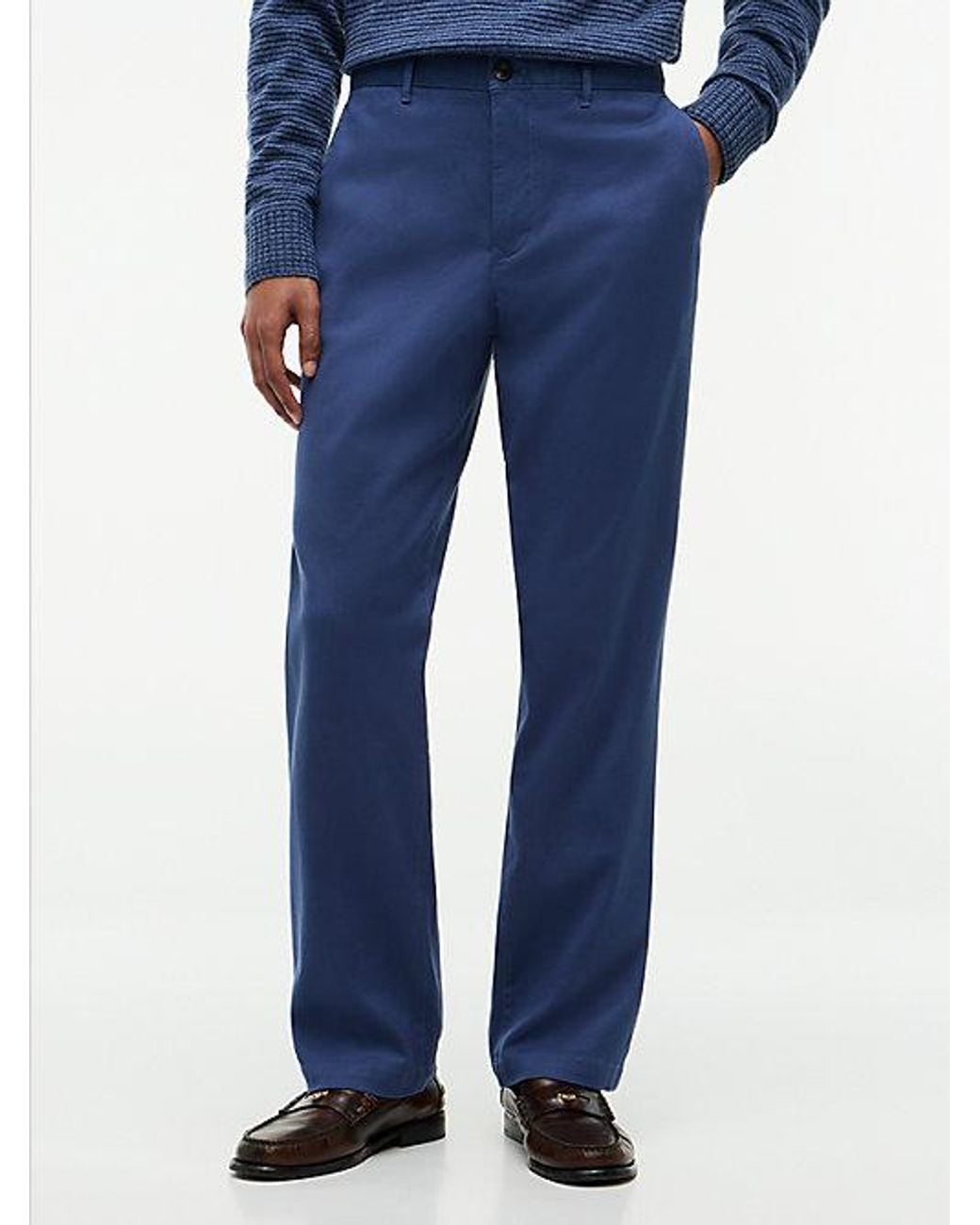 Tommy Hilfiger Blue Dover Regular Straight Open Structured Chinos for men