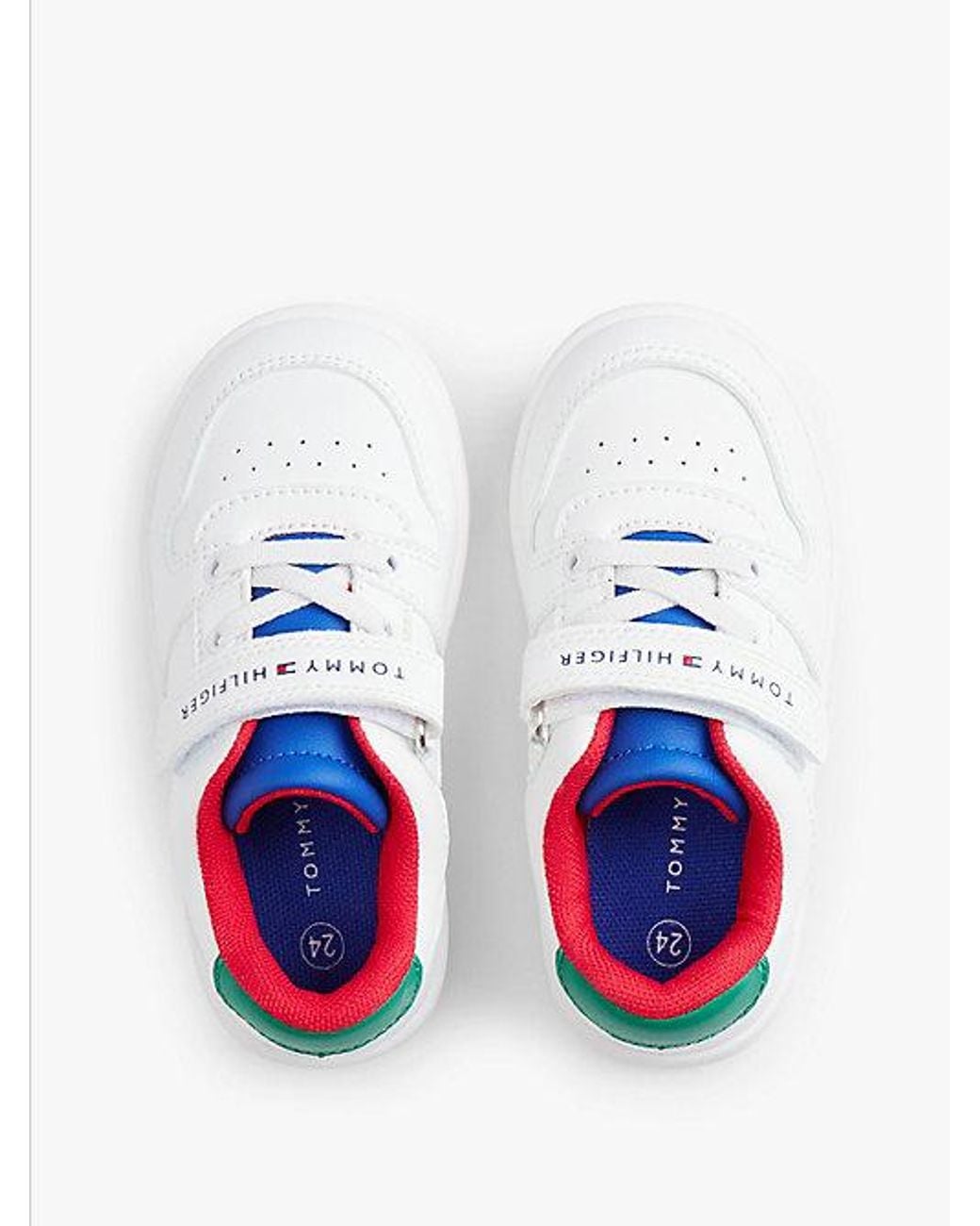 Tommy Hilfiger White Logo Colour Pop Hook And Loop Trainers
