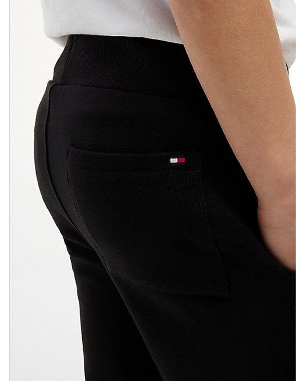 Tommy Hilfiger Black Essential Pure Cotton Logo Joggers